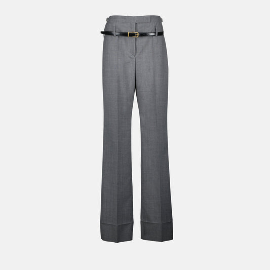 Tailored Flared Wool Trousers