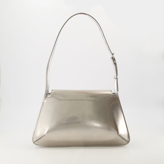 Metallic Silver Leather Shoulder Bag with 4G Logo