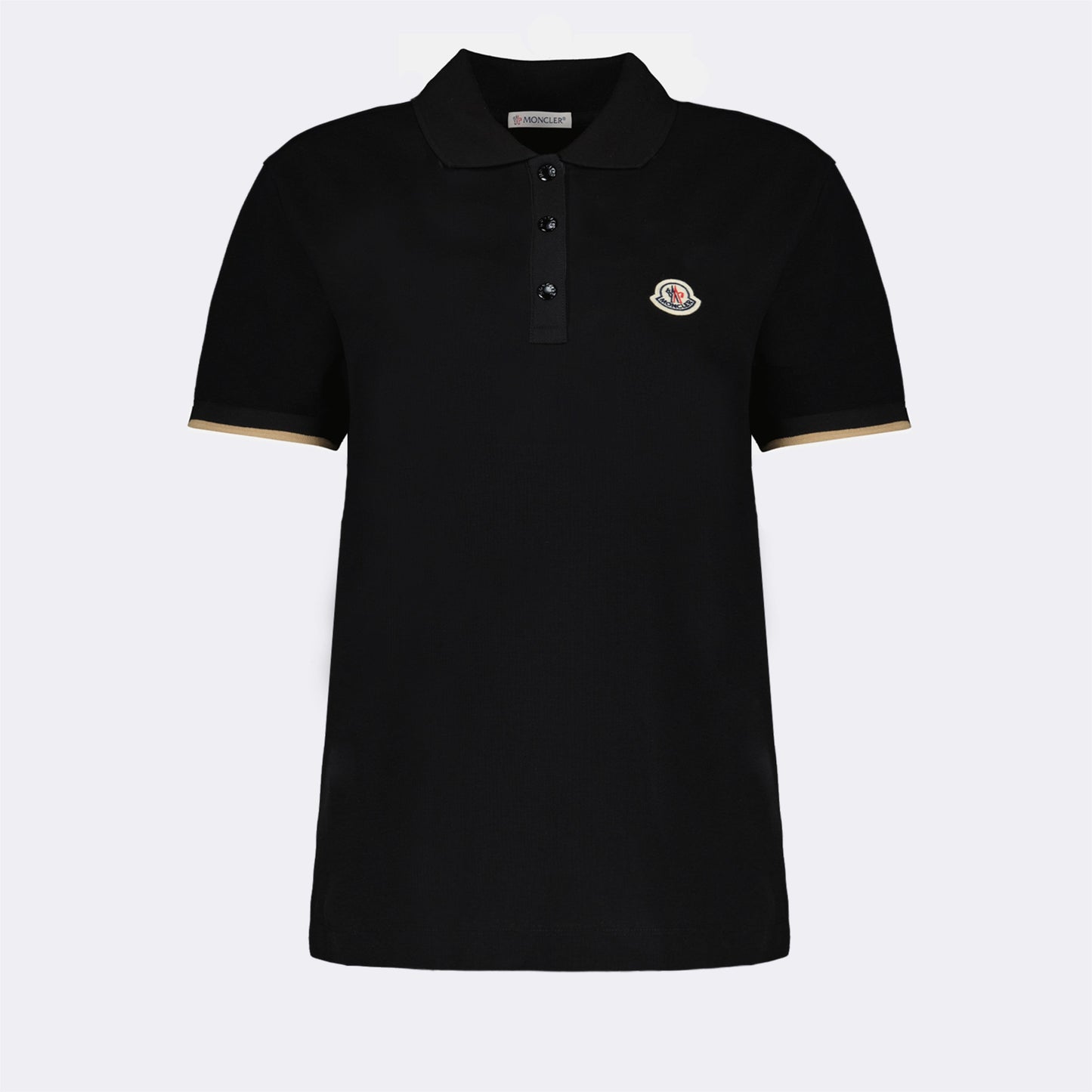 Women’s Black Polo Shirt with Contrast Trim