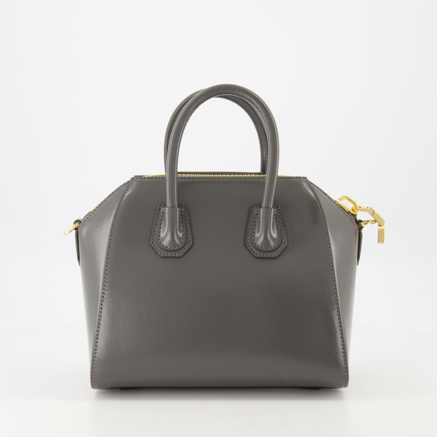 Grey Leather Antigona Mini Top Handle Bag