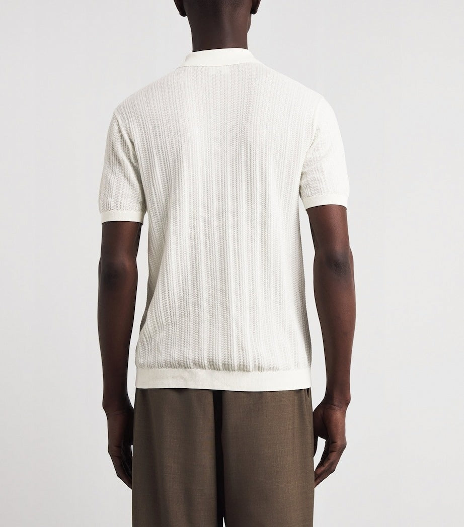 Men's Cotton Quarter-Zip Polo Shirt