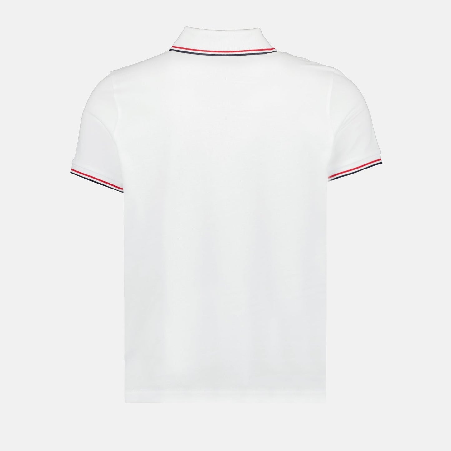 White Polo Shirt with Tricolour Trim