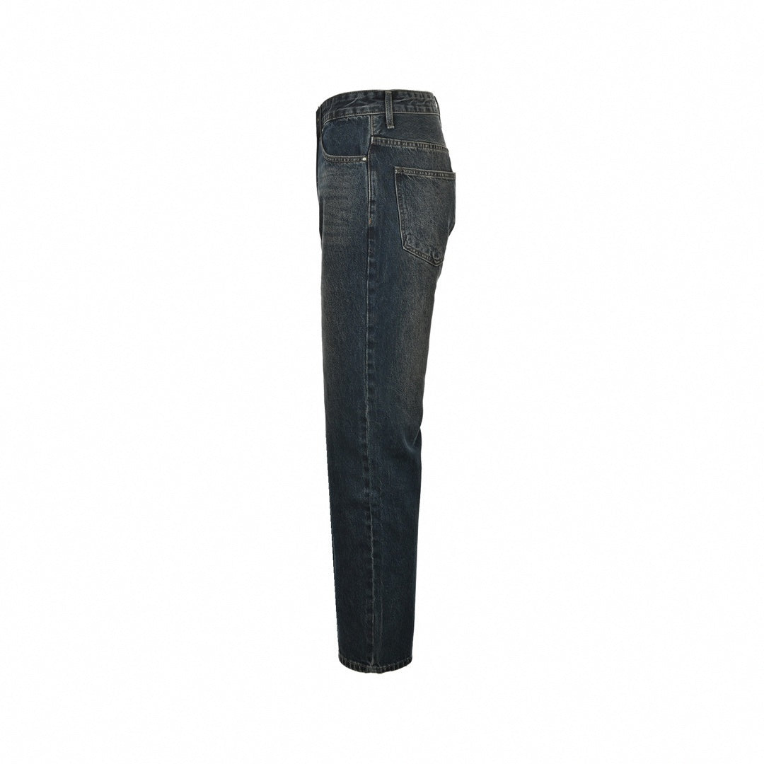 Classic Indigo Denim Jeans with Embroidered Back Pocket