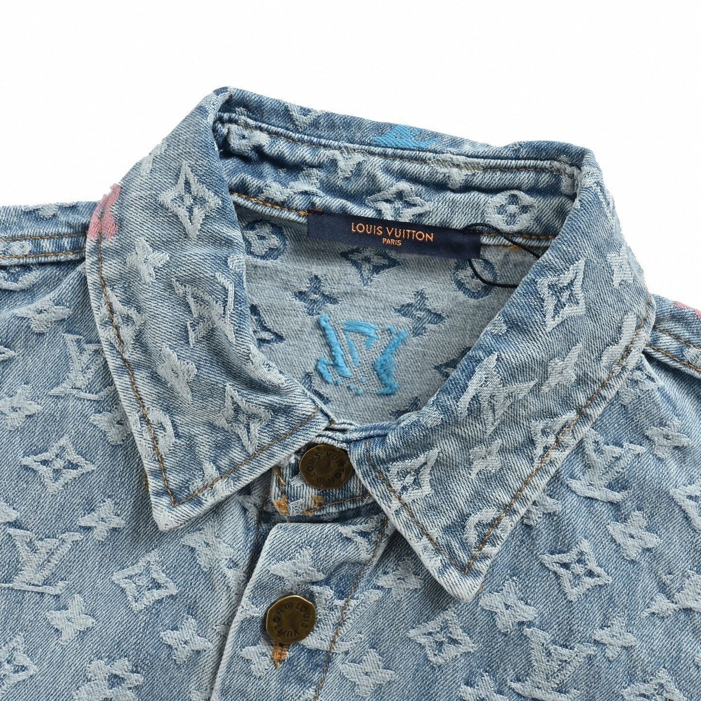 Monogram Denim Shirt – Light Blue Signature Jacquard