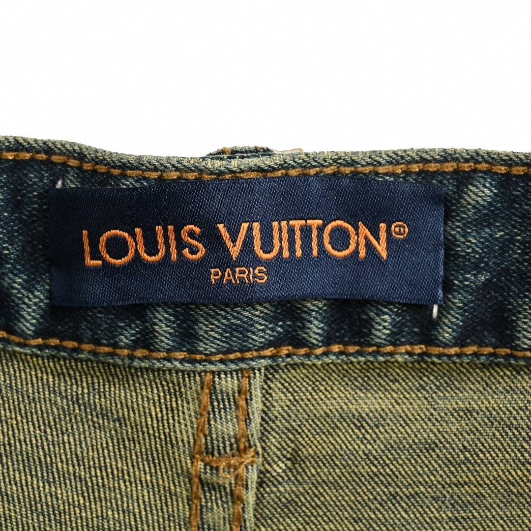 Faded Monogram Detail Slim-Fit Denim Jeans