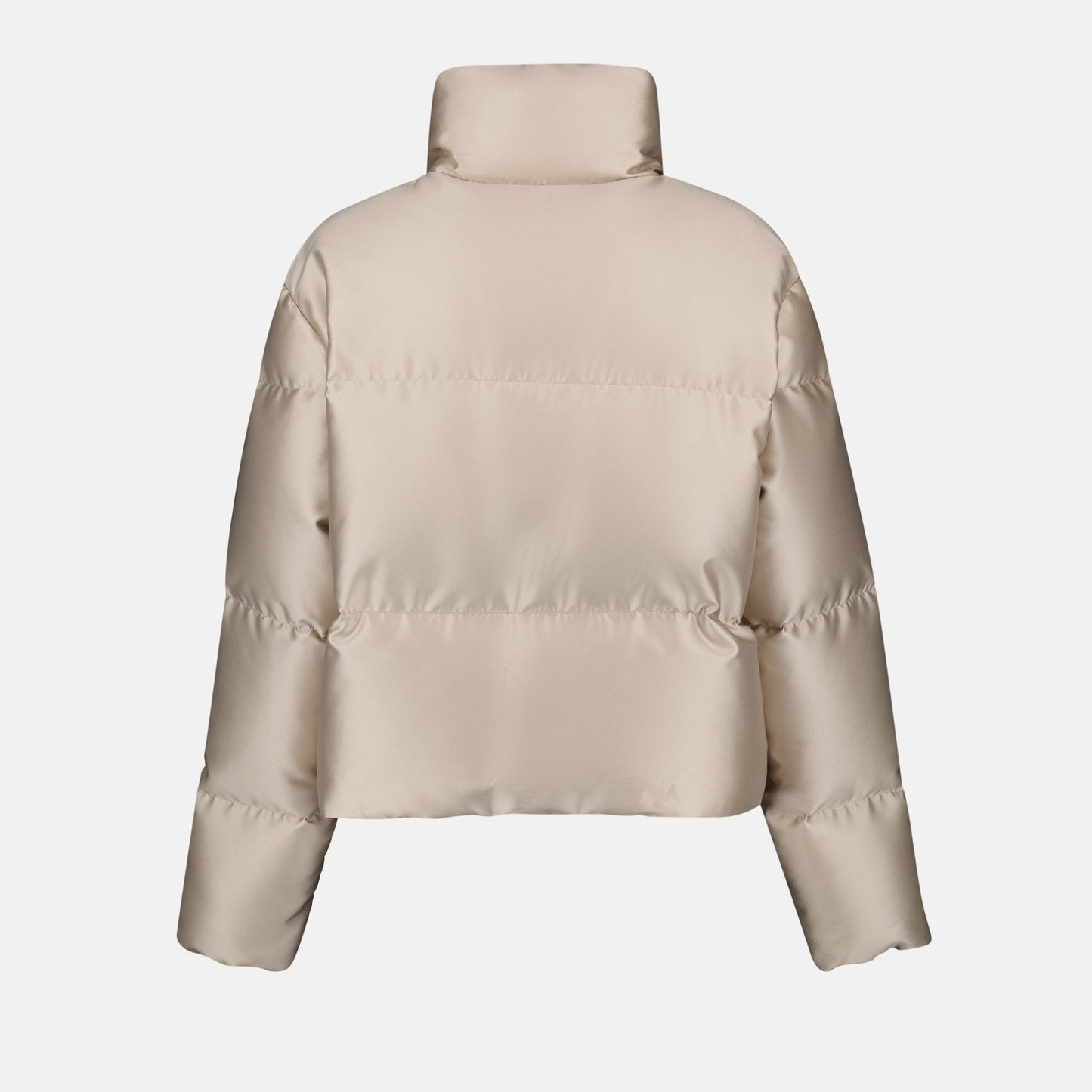 Beige High-Neck Puffer Jacket