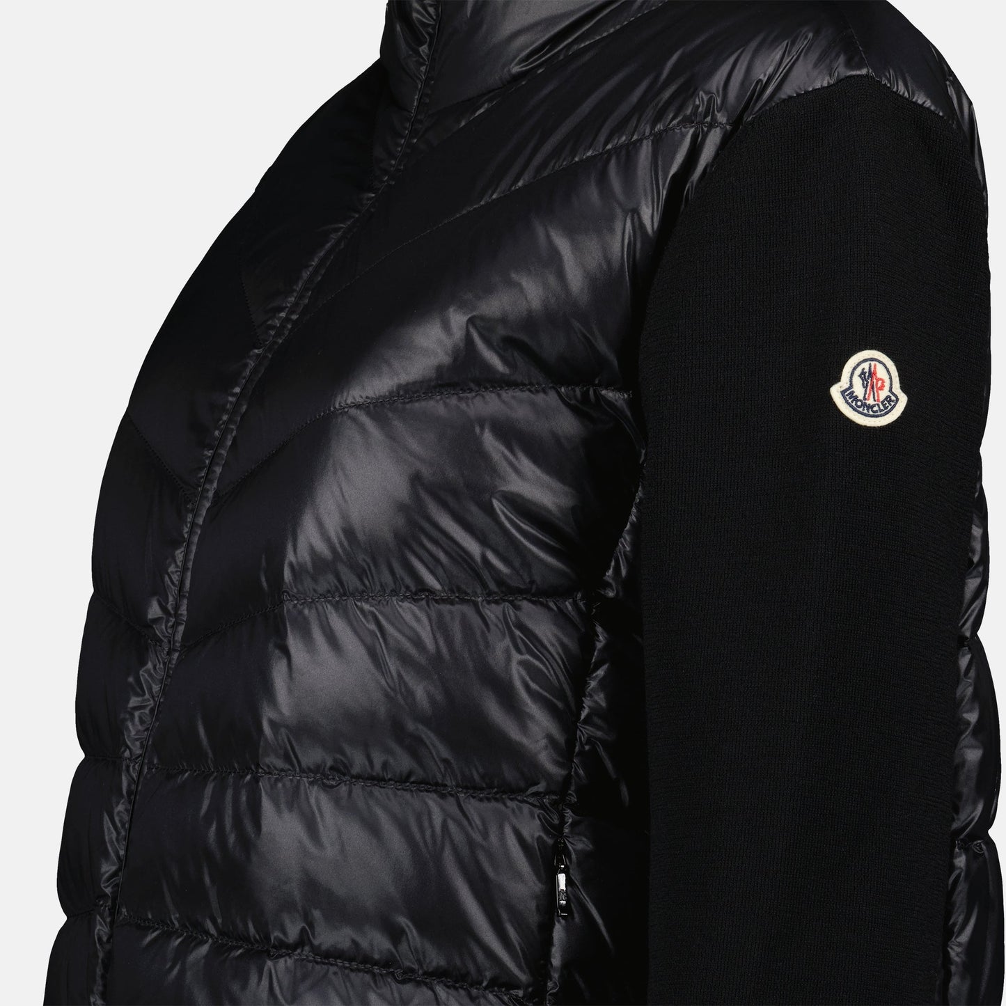 Quilted Knit-Sleeve Puffer Jacket