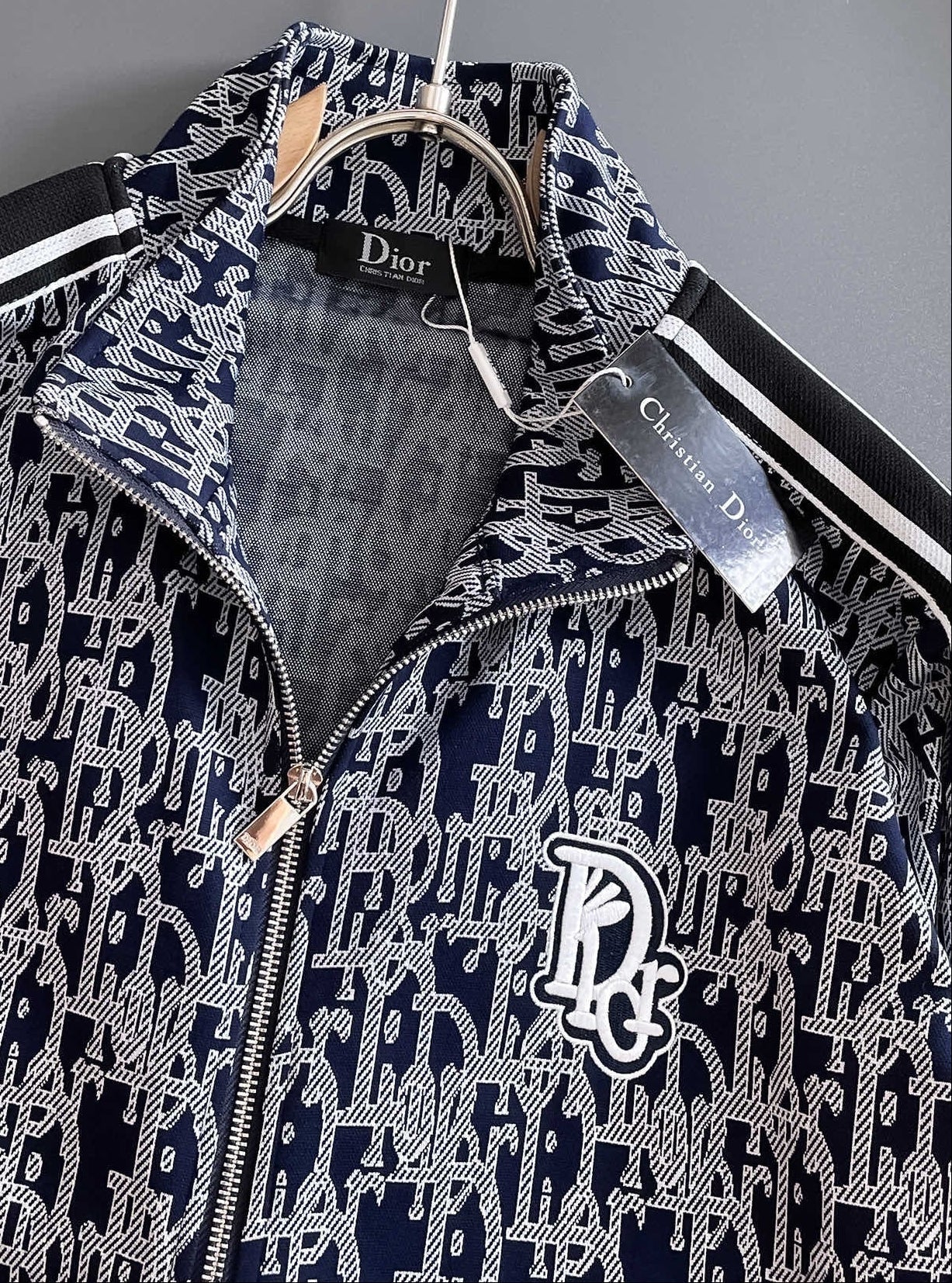 Oblique Jacquard Zip-Up Tracksuit Set