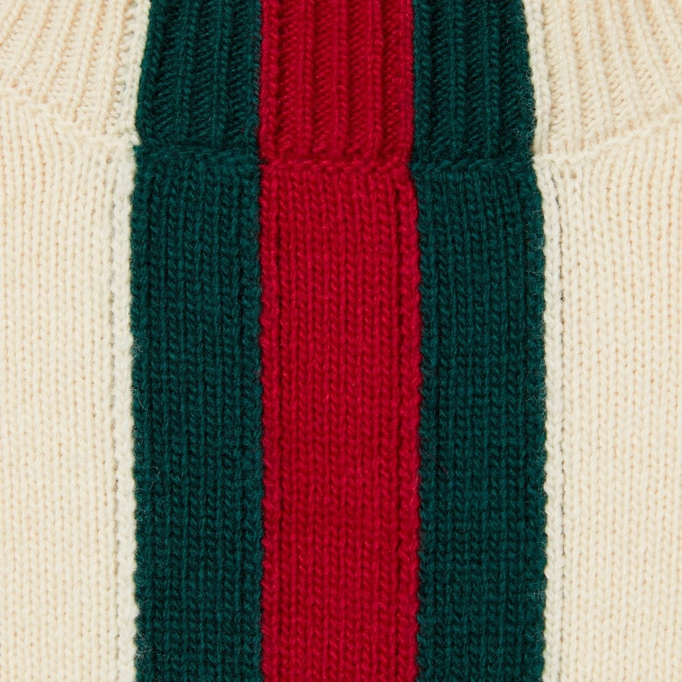 Knit wool sweater with Web intarsia