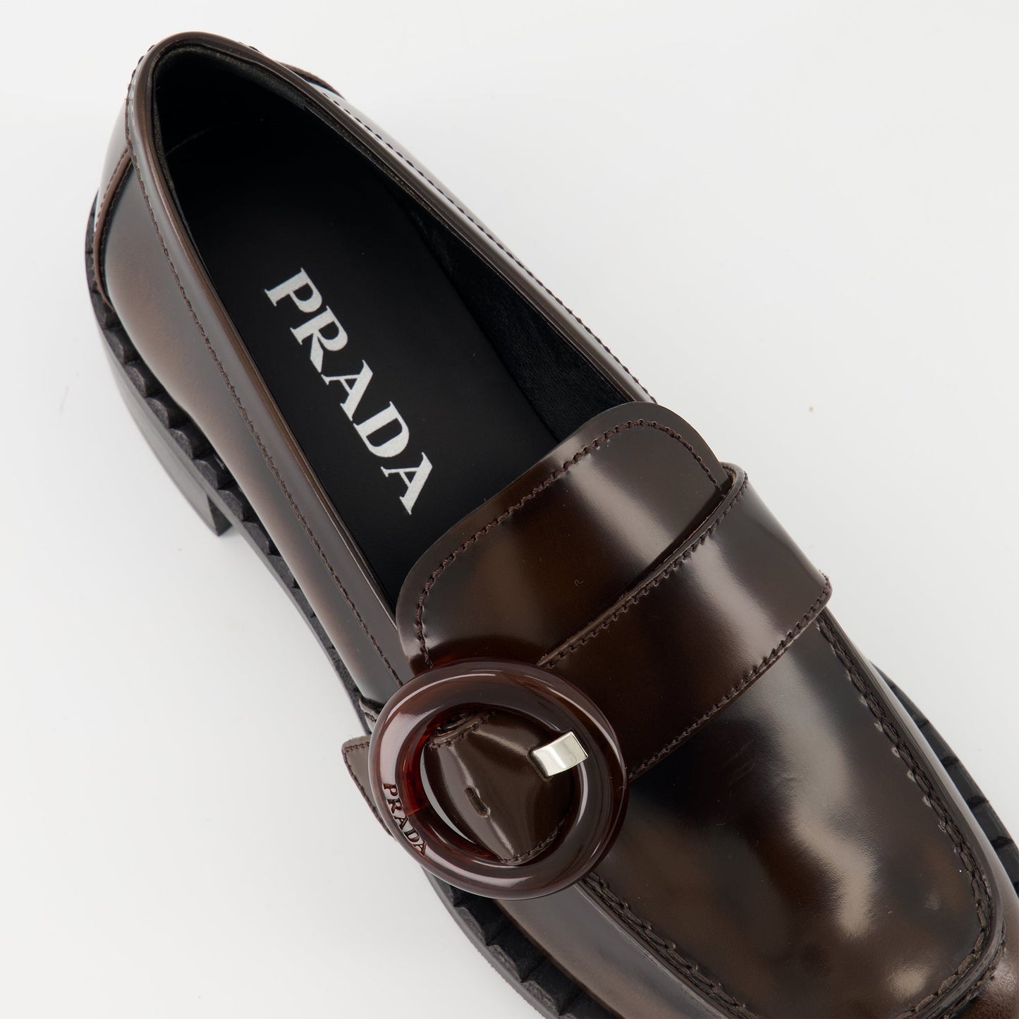 Glossed Brown Loafers