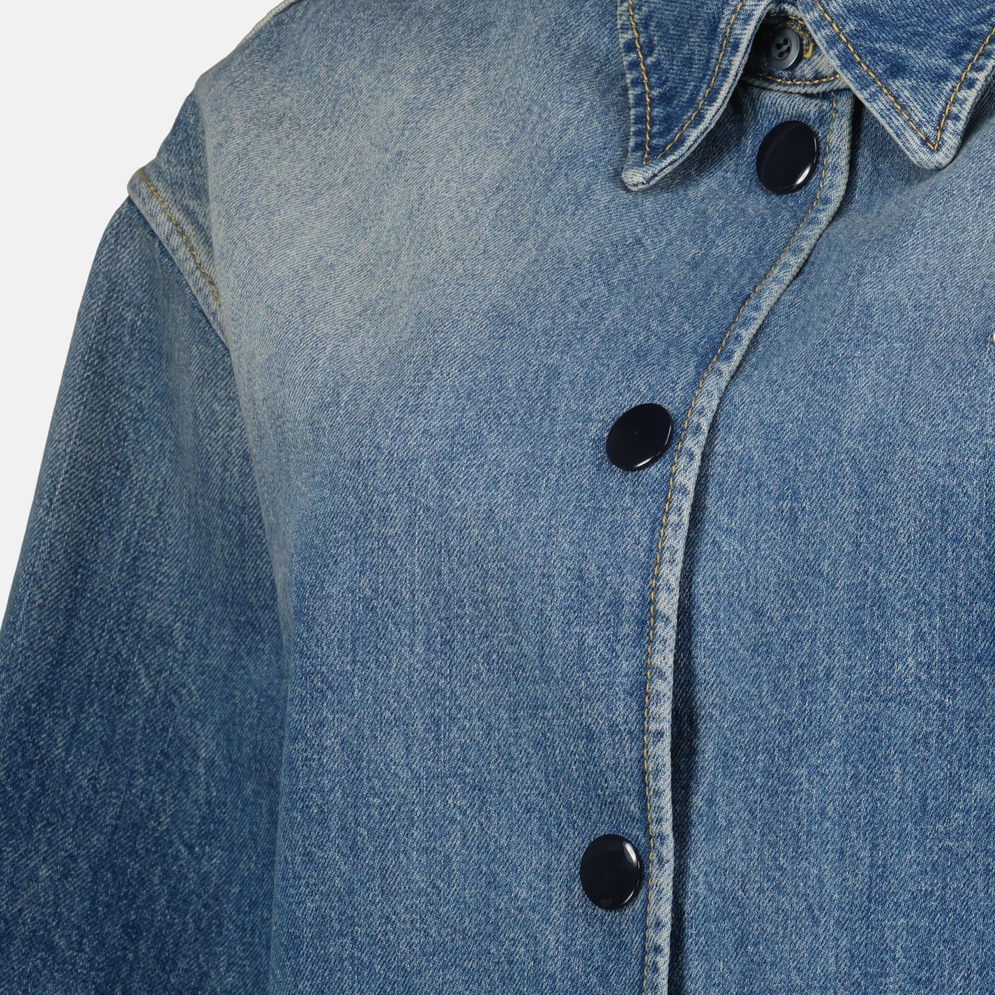 Cropped Denim Cape Jacket