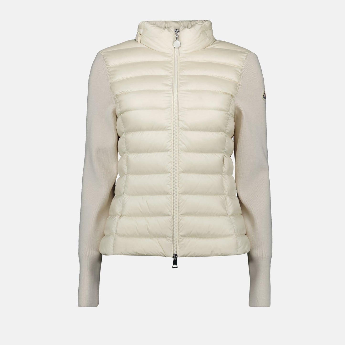 Cream Padded Knit Sleeve Jacket