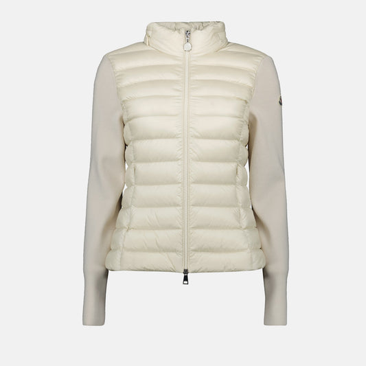 Cream Padded Knit Sleeve Jacket