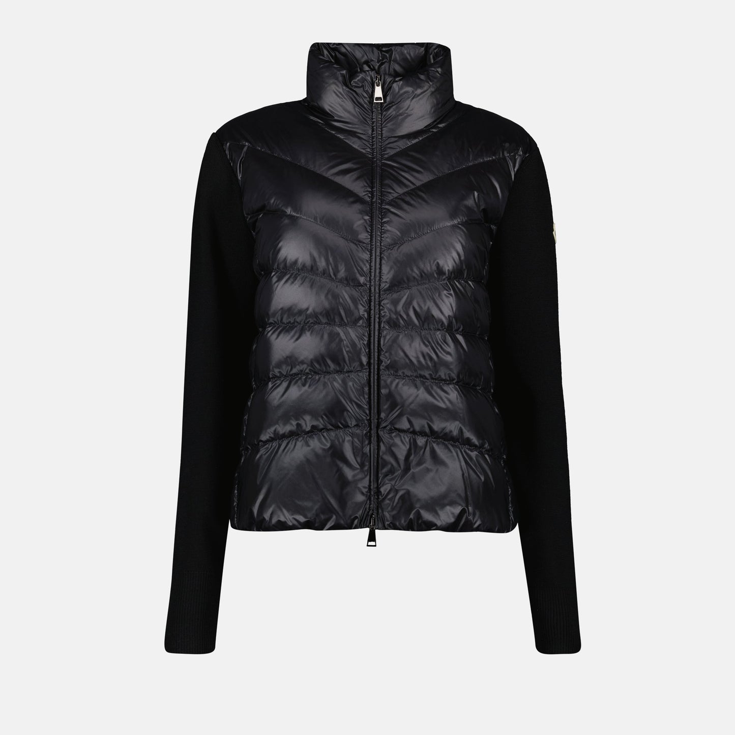 Quilted Knit-Sleeve Puffer Jacket