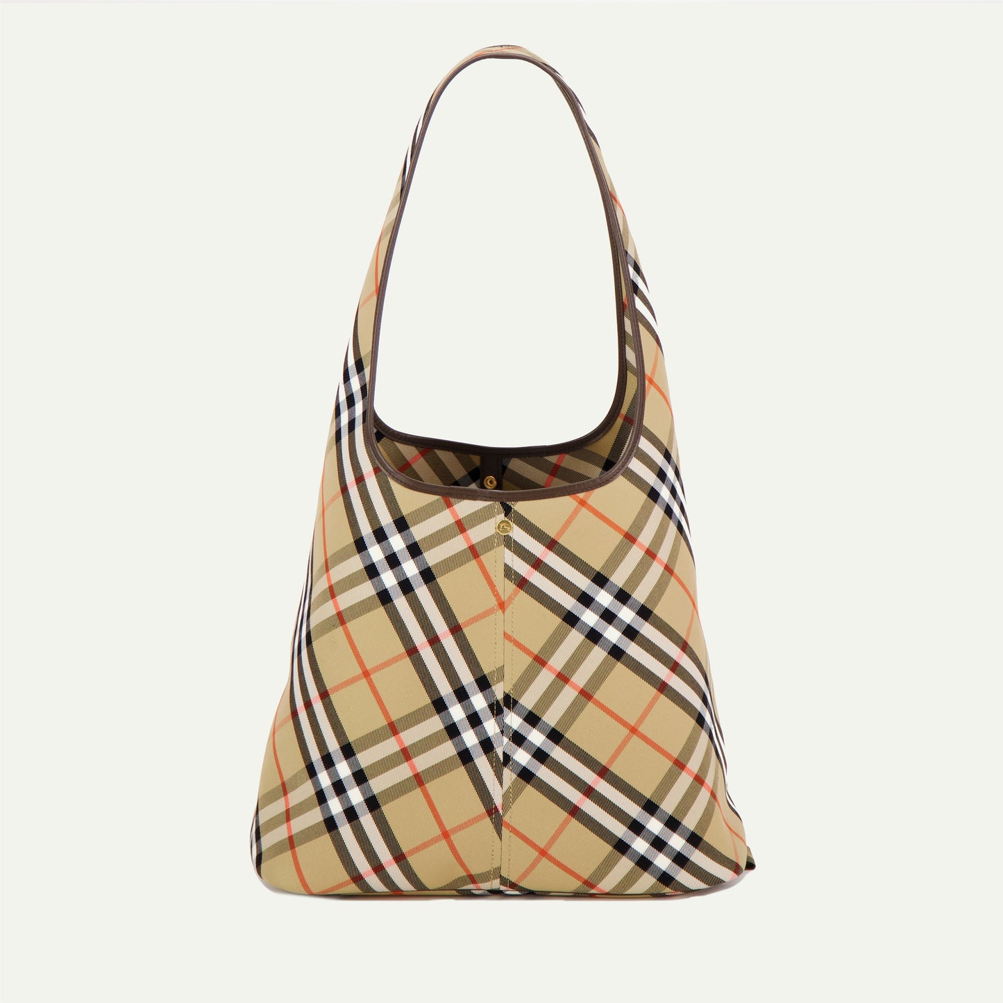 Check Slouchy Shoulder Tote