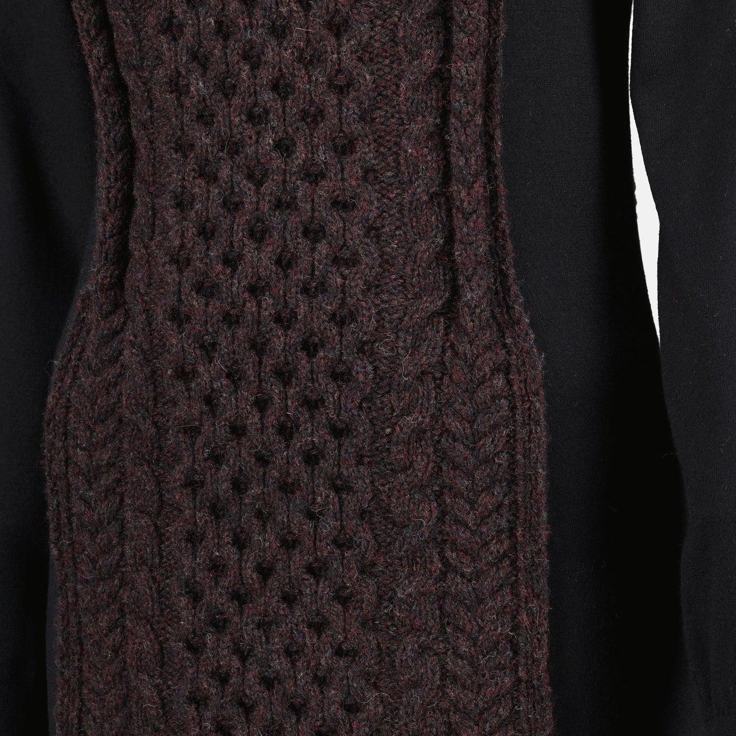 Cable-Knit Panel Turtleneck Dress