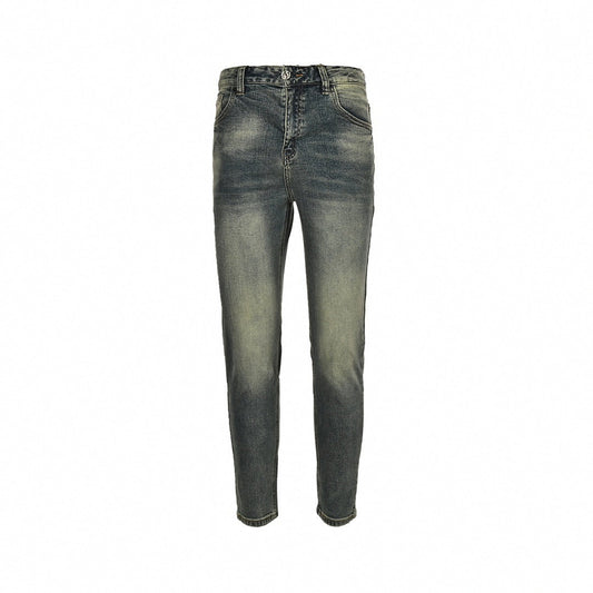Faded Monogram Detail Slim-Fit Denim Jeans