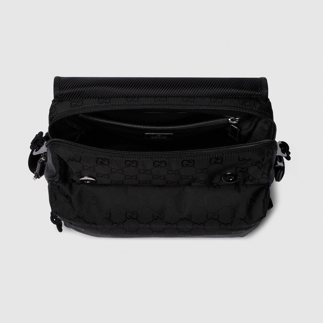 Medium Black Messenger Crossbody Bag