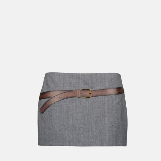 Mini skirt with belt