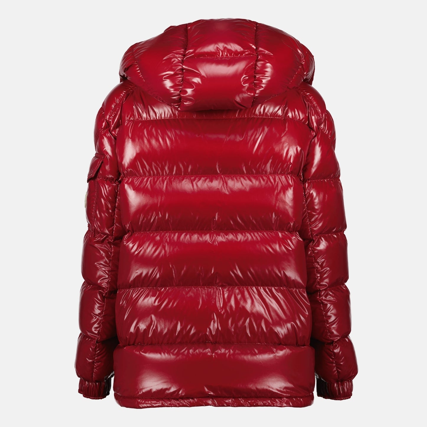 Glossy Red Hooded Puffer Jacket