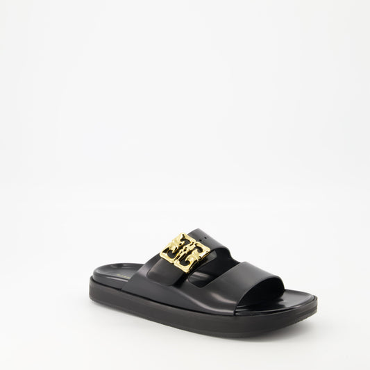 Logo Buckle Slide Sandals
