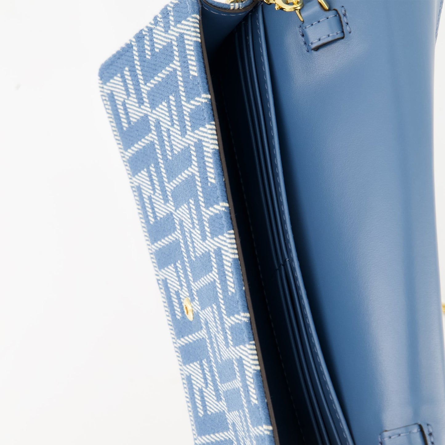 Baguette Chain Wallet – Denim Jacquard
