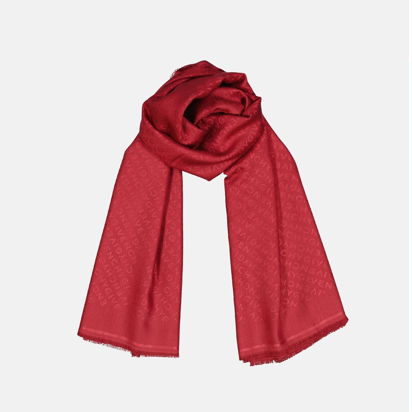 Monogram Scarf – Red