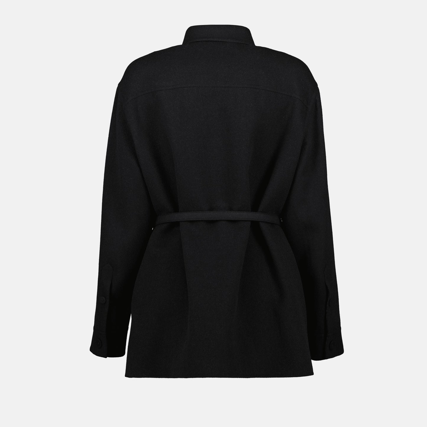 Black Belted Overshirt Jacket