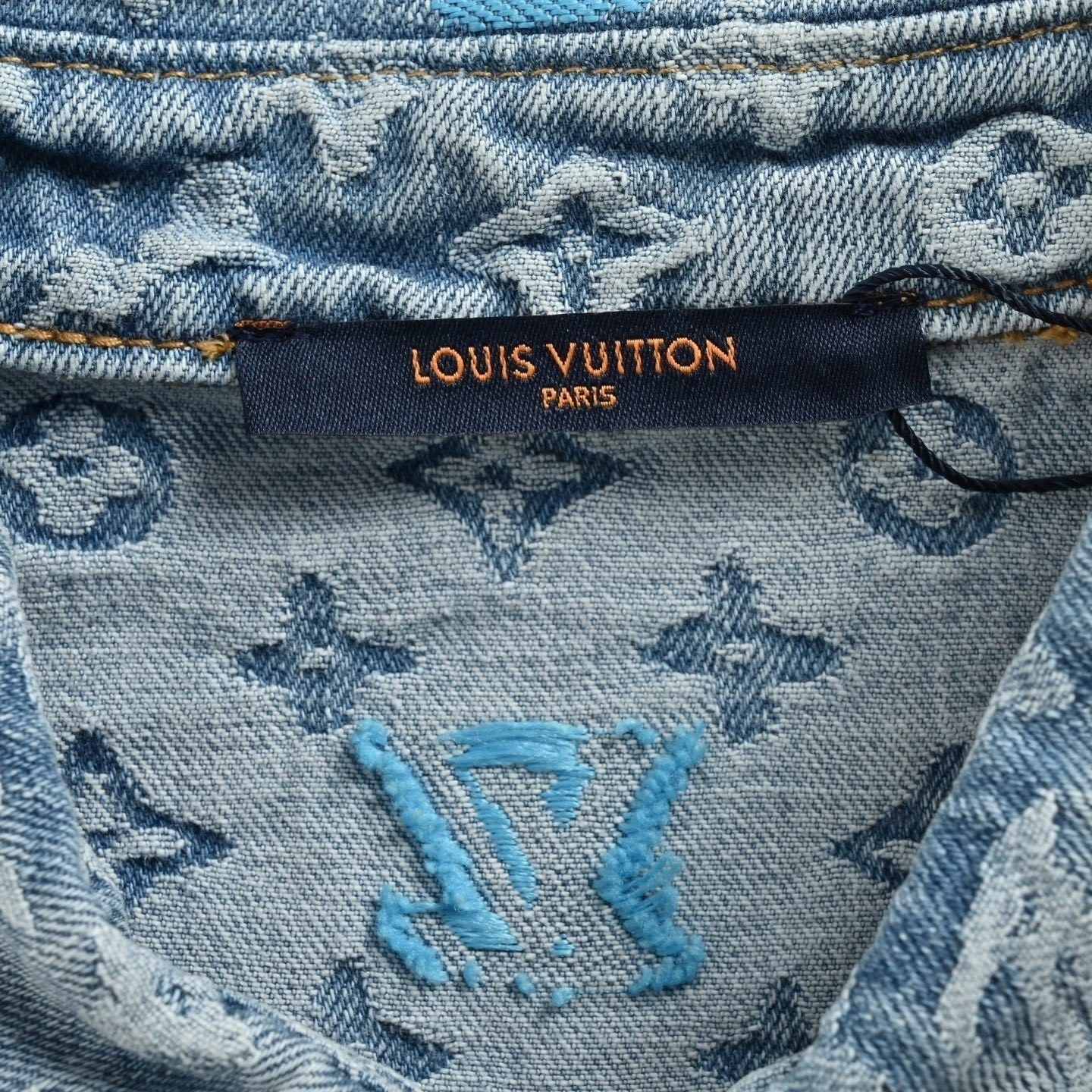Monogram Denim Shirt – Light Blue Signature Jacquard