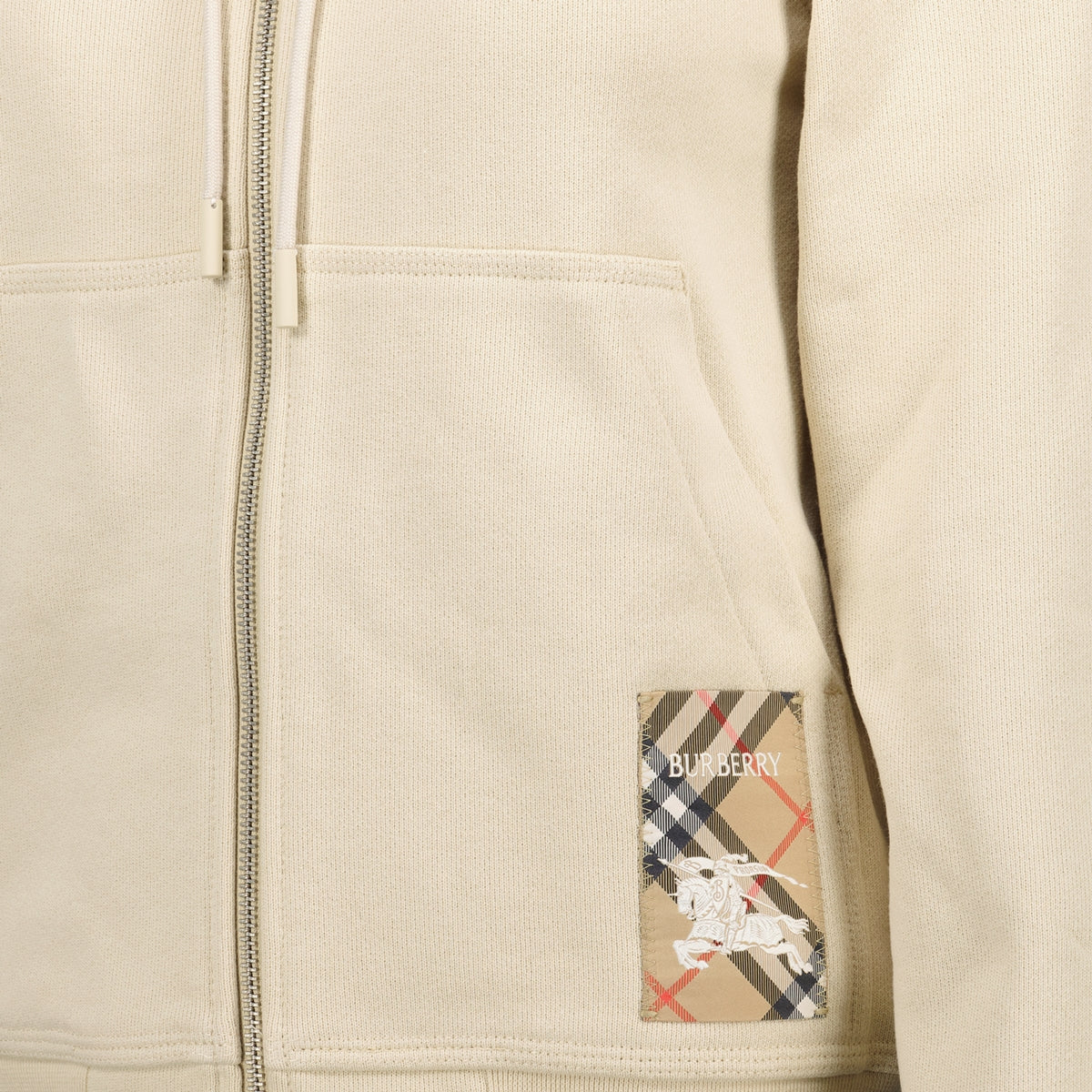Check Detail Zip-Up Hoodie