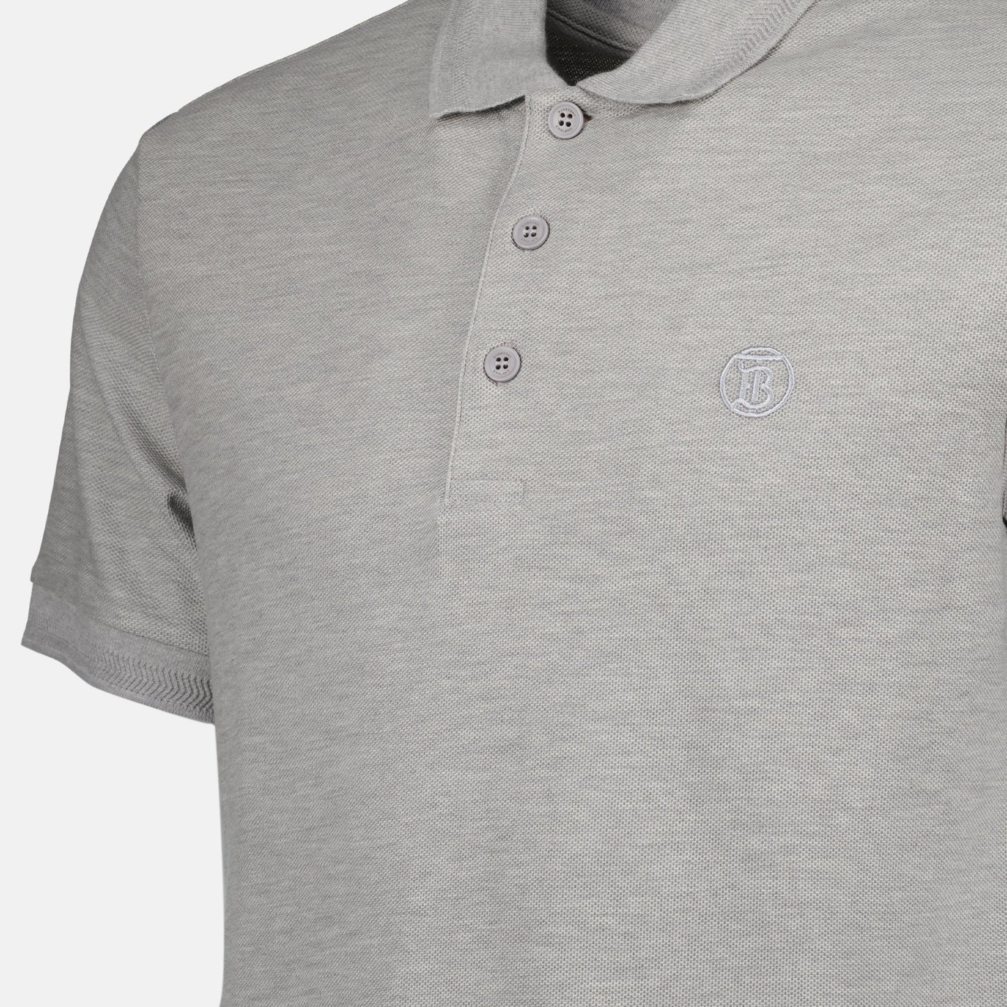 Grey Polo with Tonal TB Monogram