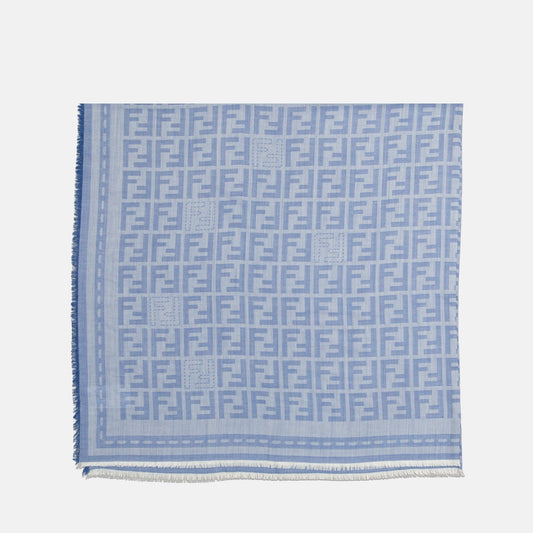 Logo Jacquard Scarf– Light Blue