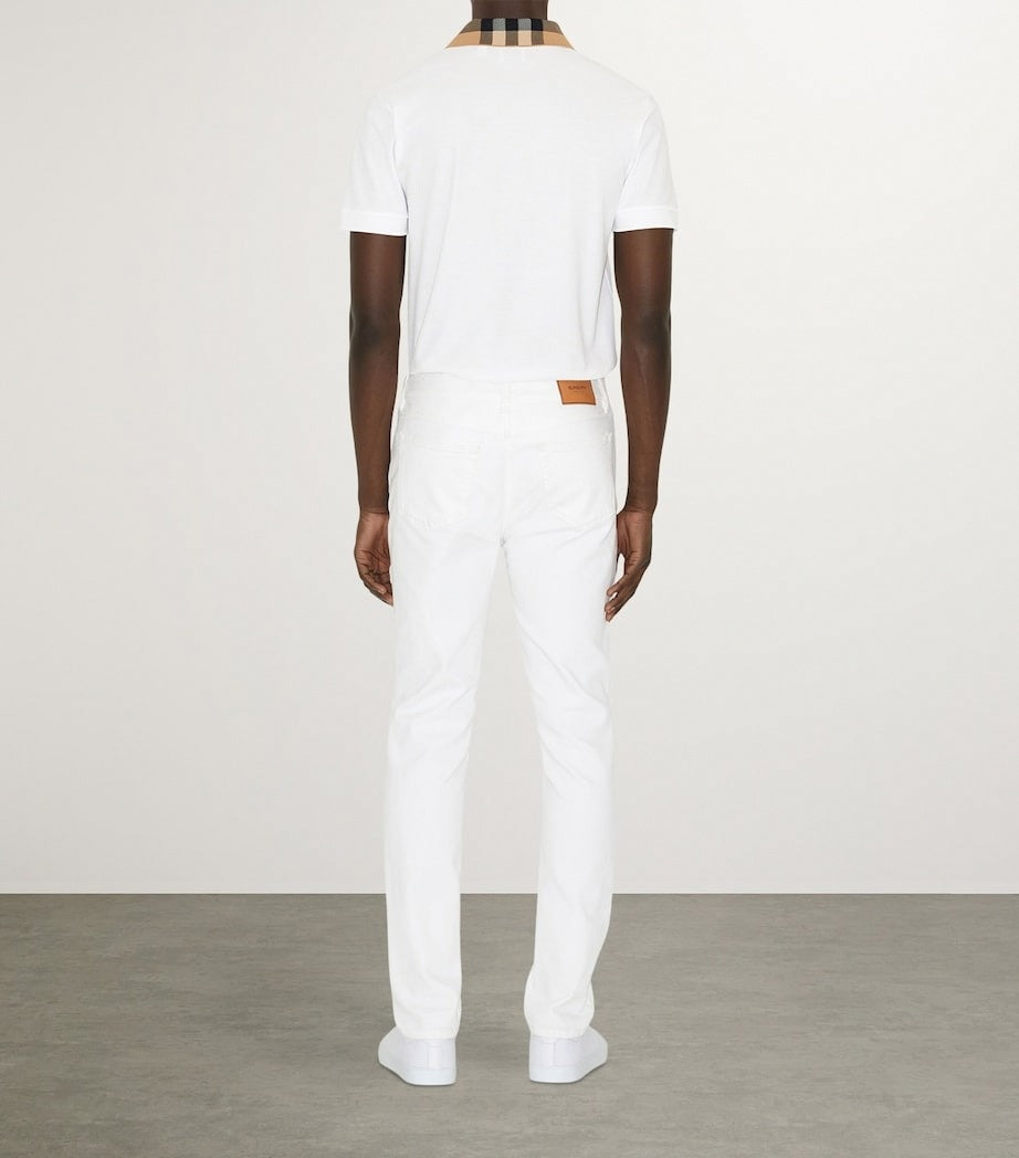 Cotton Polo Shirt with Iconic Check Collar