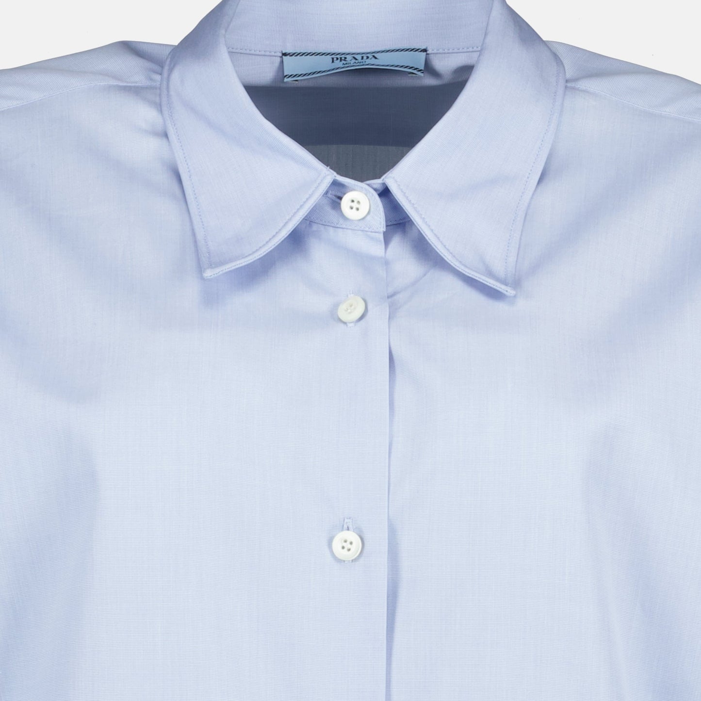Light Blue Cropped Button Shirt