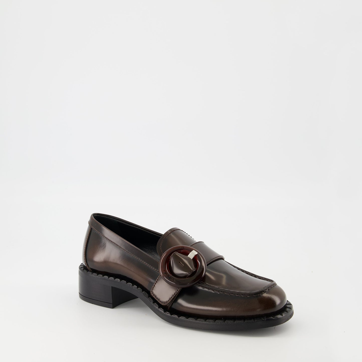 Glossed Brown Loafers