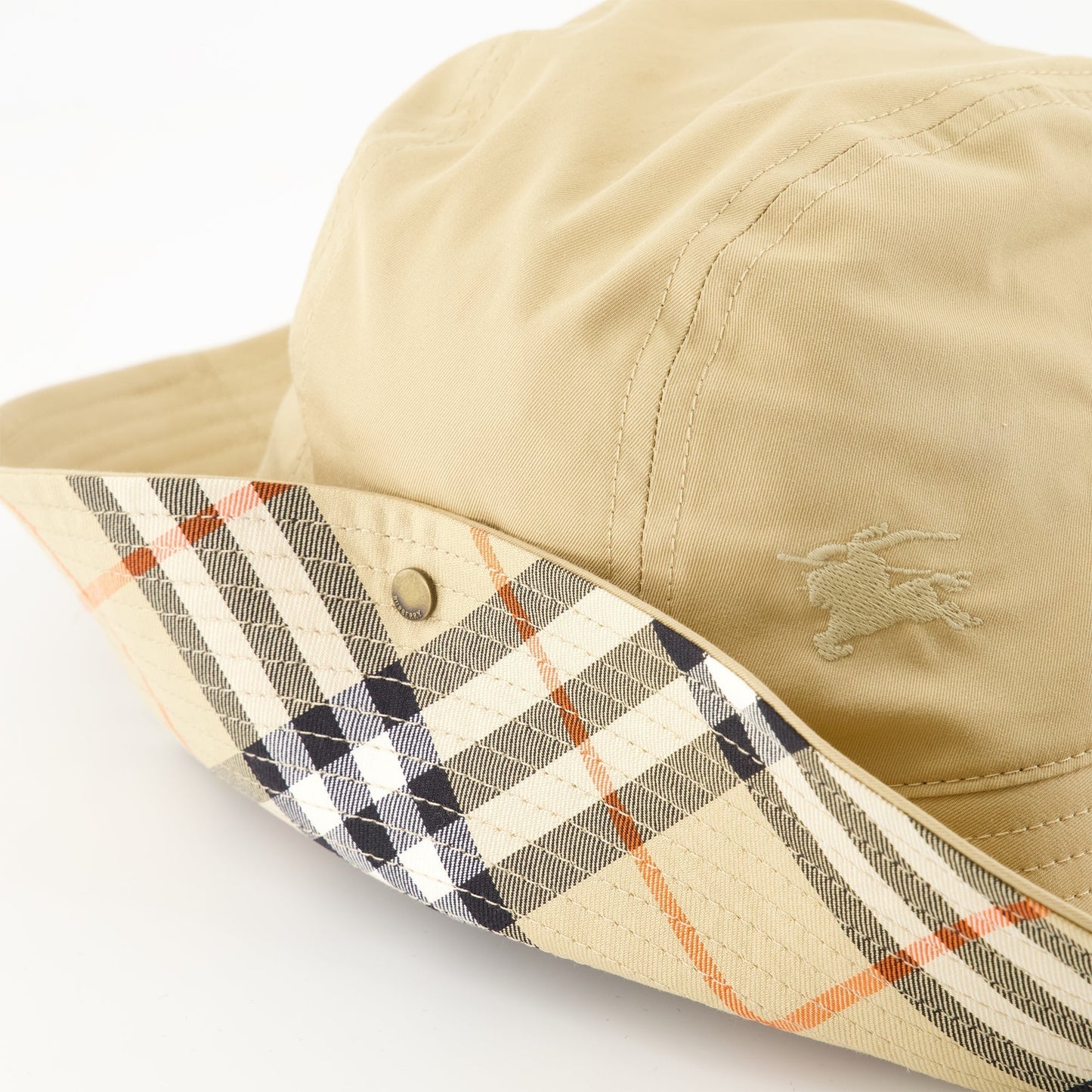 Vintage Check Wide-Brim Hat