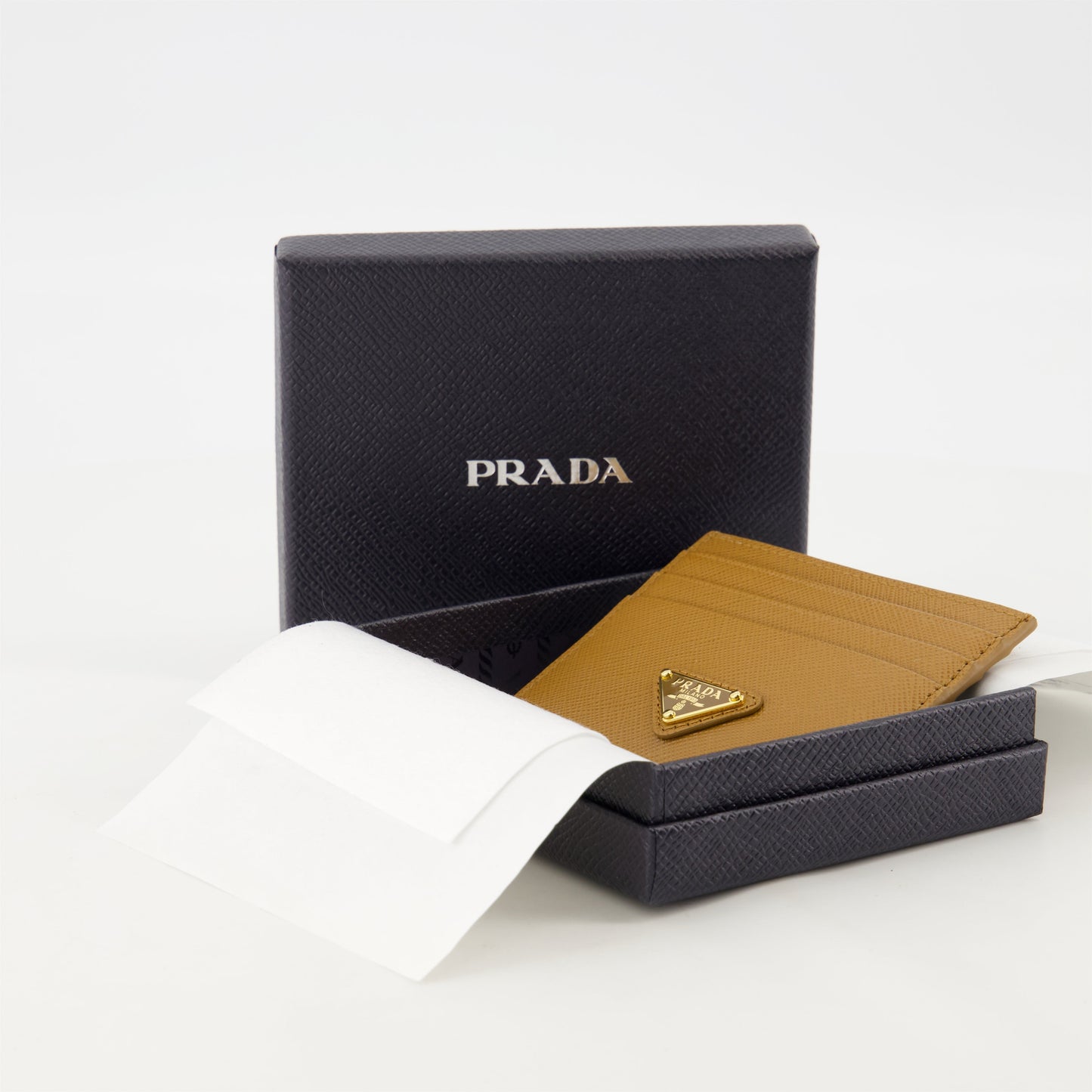 Saffiano Leather Card Holder – Tan