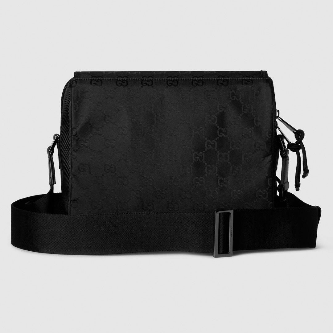 Medium Black Messenger Crossbody Bag