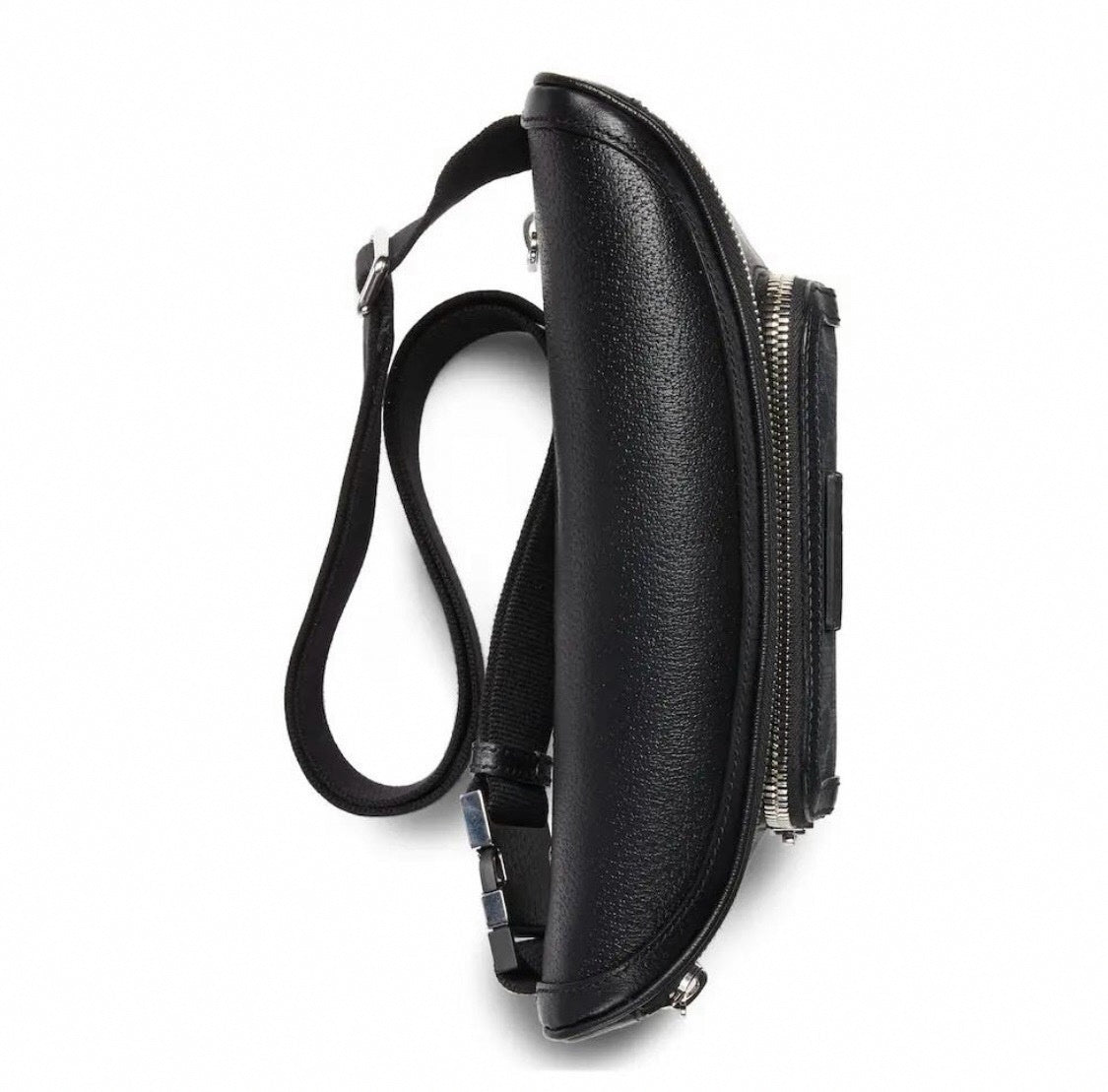 Black Leather Belt Bag