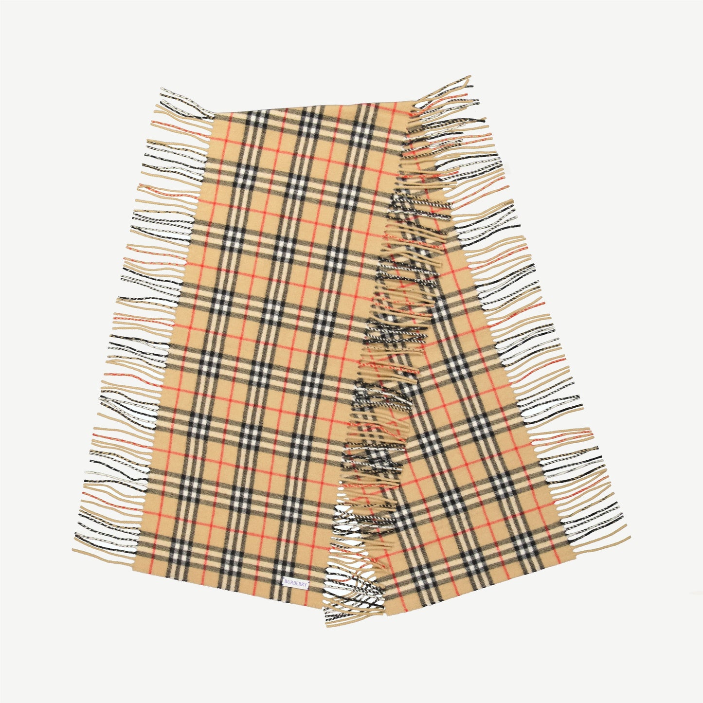 Classic Check Cashmere Scarf – Archive Beige