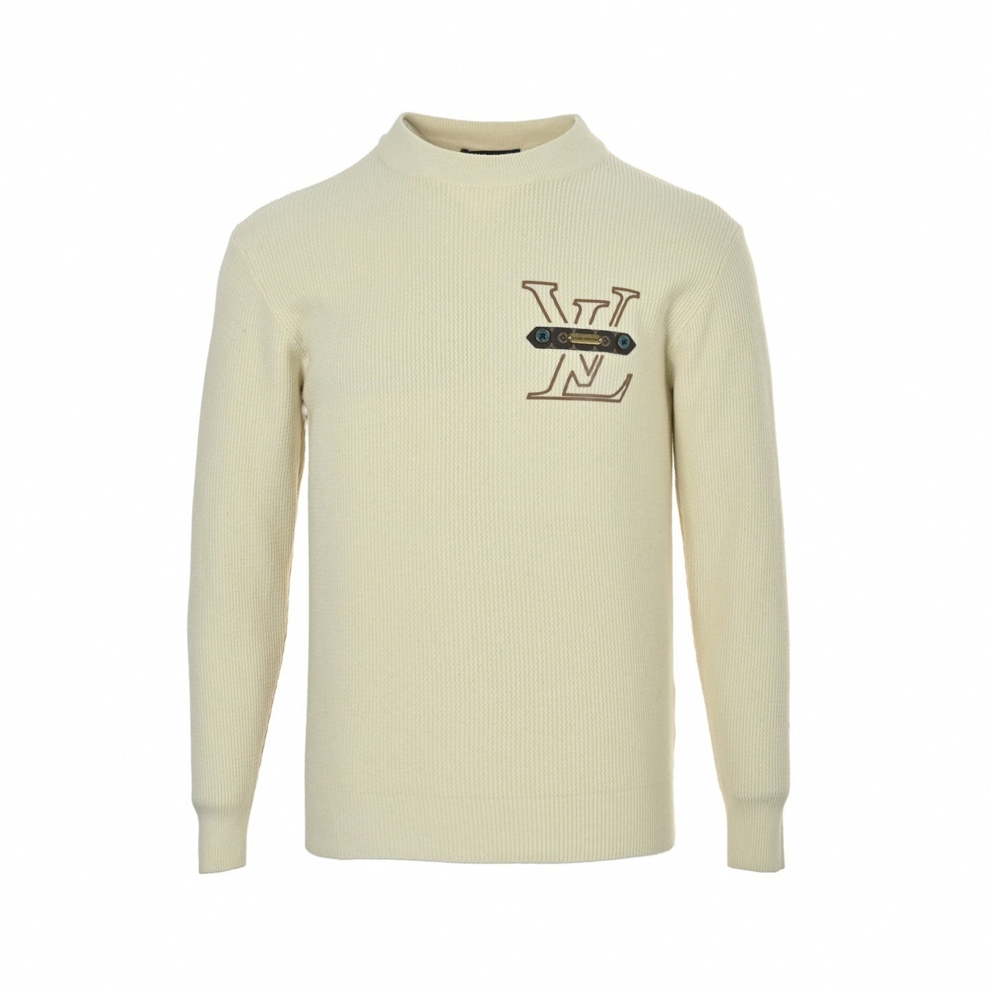 Monogram Applique Ribbed Sweater