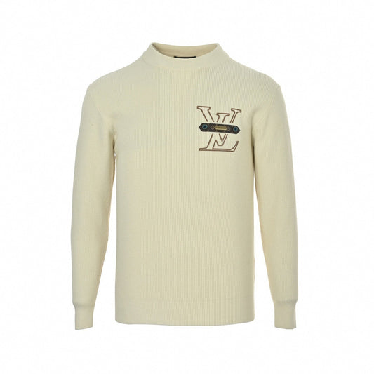 Monogram Applique Ribbed Sweater