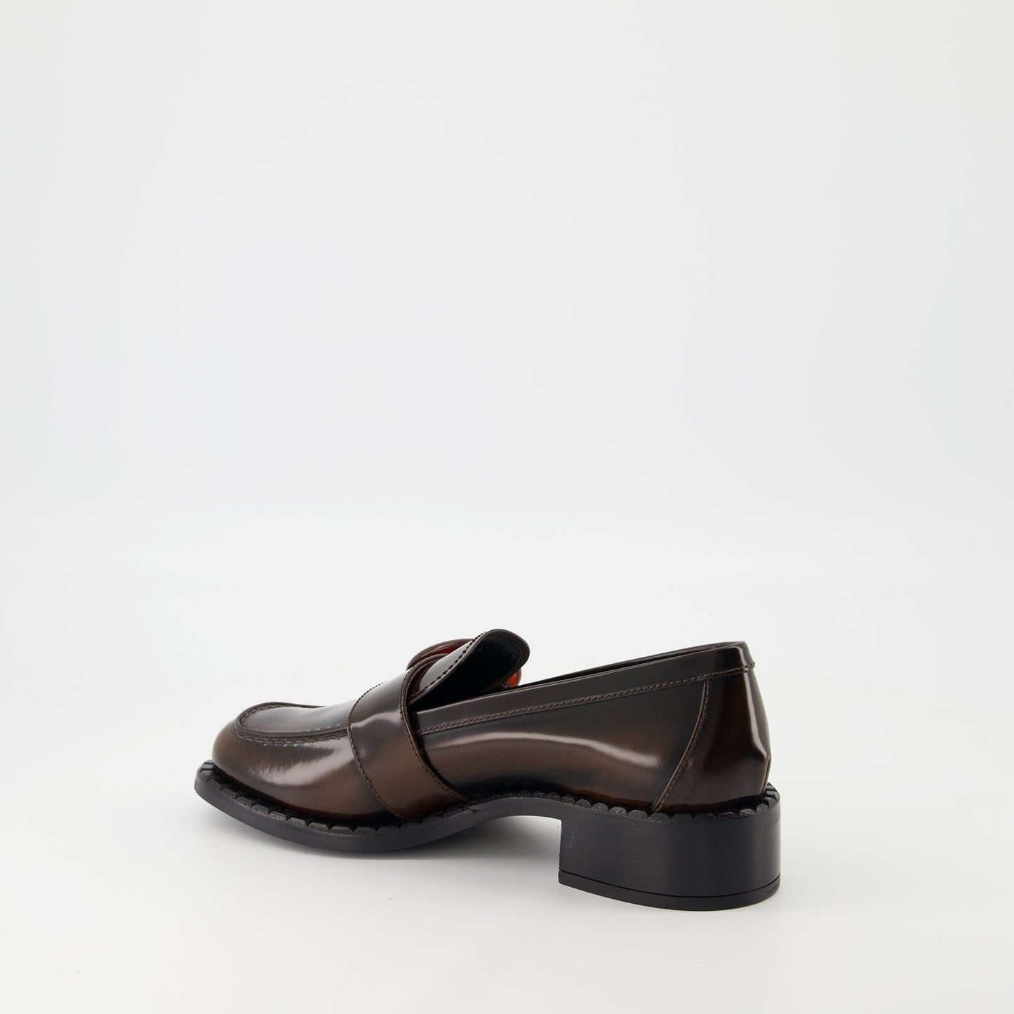 Glossed Brown Loafers