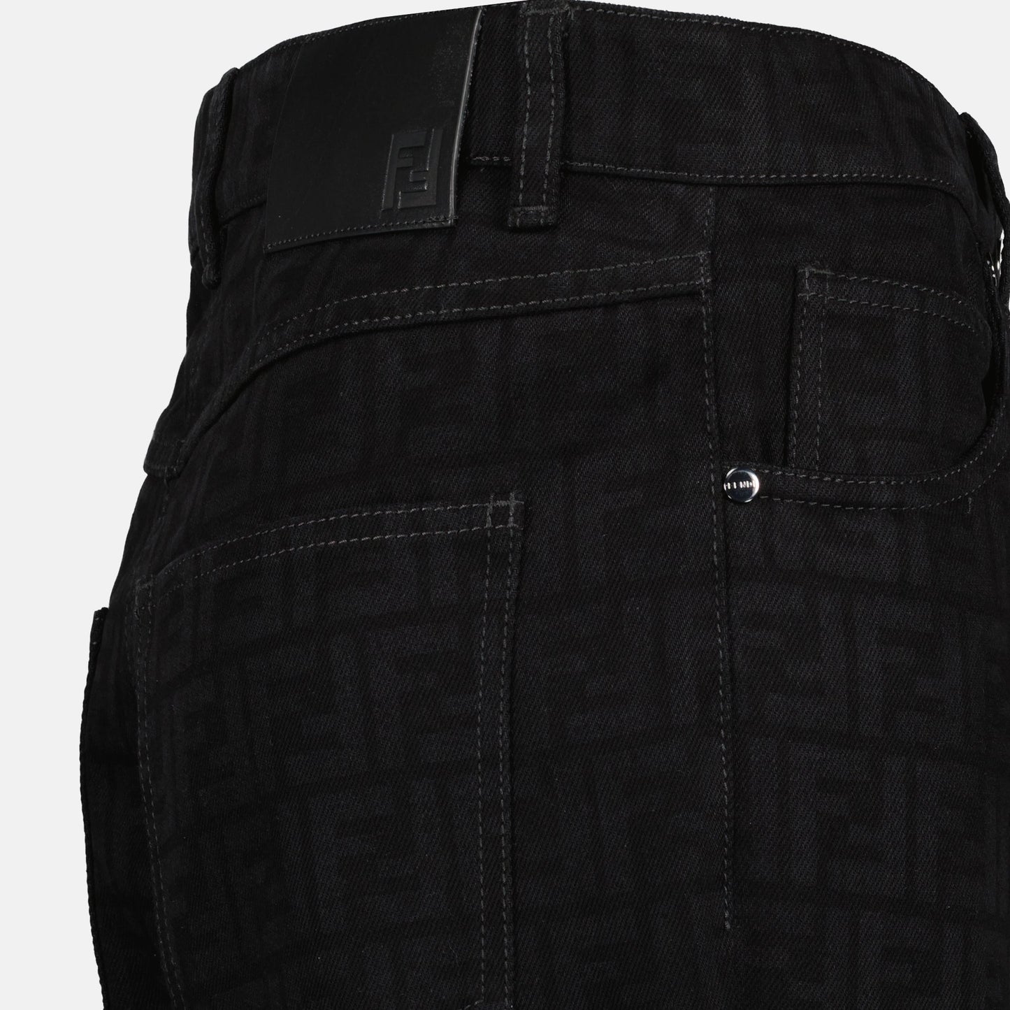Black Monogram Slim-Fit Jeans