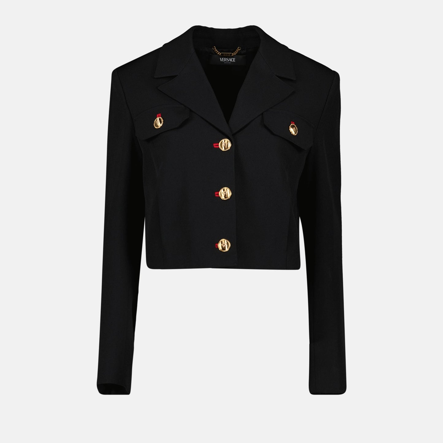 Cropped Medusa Button Tailored Jacket