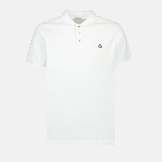 White Polo Shirt with Signature Button Detail