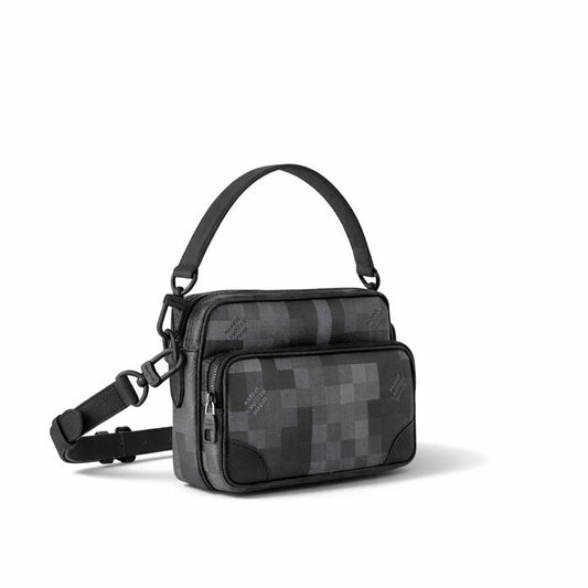 Damier Graphite Multi-Pocket Crossbody Bag (Black/Grey)