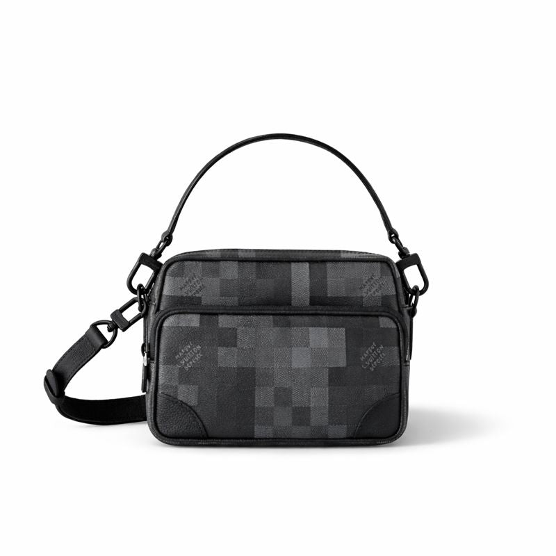 Damier Graphite Multi-Pocket Crossbody Bag (Black/Grey)