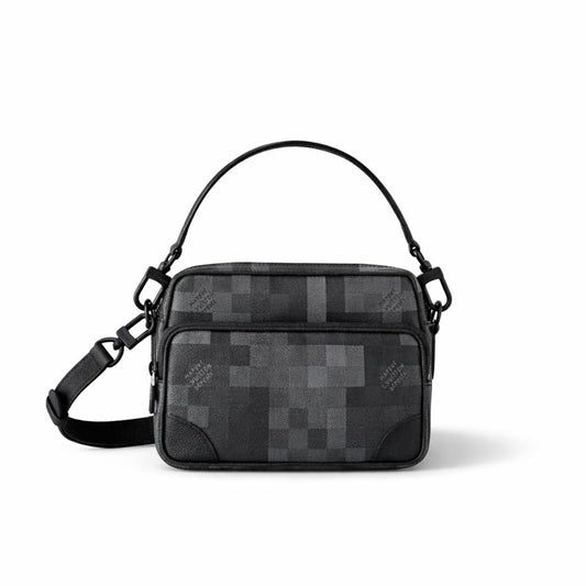 Damier Graphite Multi-Pocket Crossbody Bag (Black/Grey)