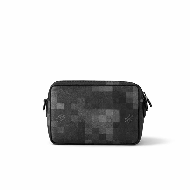 Damier Graphite Multi-Pocket Crossbody Bag (Black/Grey)